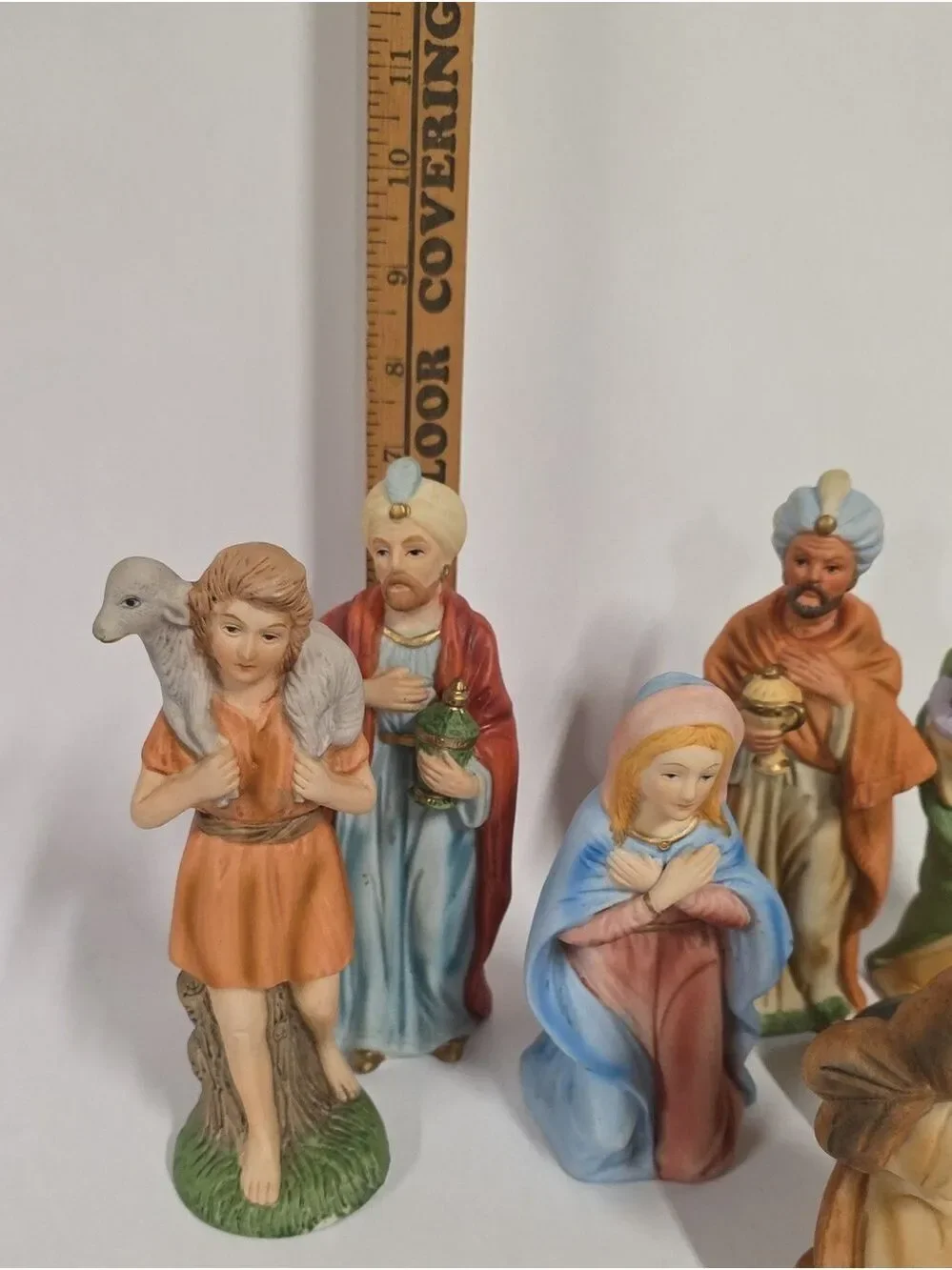 Vintage Homco 9-Piece Nativity Set #5216 - Bisque Porcelain - As Is